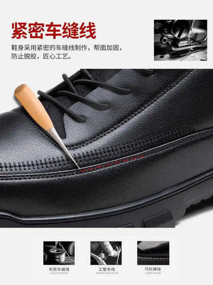 Casual Leather Shoes for Men Autumn Brand Men's Business Office Loafers Platform Mens' Soft Social Shoes Work Footwear Moccasins