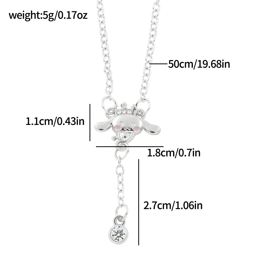 Kawaii Sanrio Serie Halskette Niedliche Cartoon Cinnamoroll Hallo Kitty Halskette für Mädchen Geburtstag Party Schmuck Zubehör Geschenke