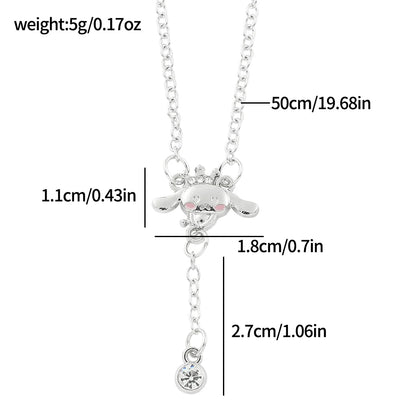 kawaii Sanrio Series Necklace Cute Cartoon Cinnamoroll Hello Kitty Necklace for Girls Birthday Party Jewelry Accessories Gifts