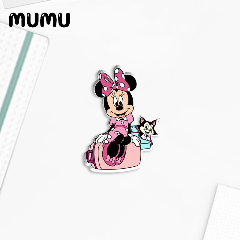 2024 New Minnie Mouse Lapel Pin Cartoon Acrylic Brooches Handmade Epoxy Jewelry Shirt Bag Badge