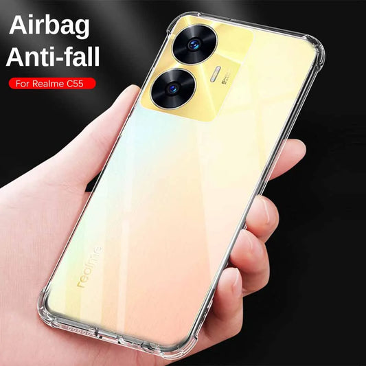 airbag transparent case for Realme C55 6.72'' soft clear shockproof silicone phone cover For Realme C 55 55C 4G RealmeC55 coques