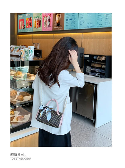 2024 Fashion Women's Bag, Fashionable Women's Bag, Silk scarf ladies Handbag, European And American One Shoulder Crossbody Bag