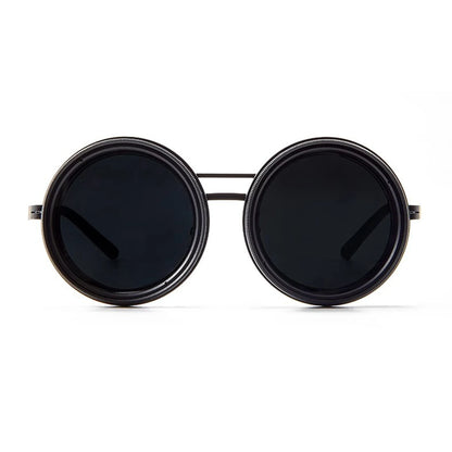 Rounded Polarized Glasses 1-9 Gears Adjustable Sunglasses with ND Filter Lenses Handcrafted Retro Glasses Eyeglasses 패션 선글라스