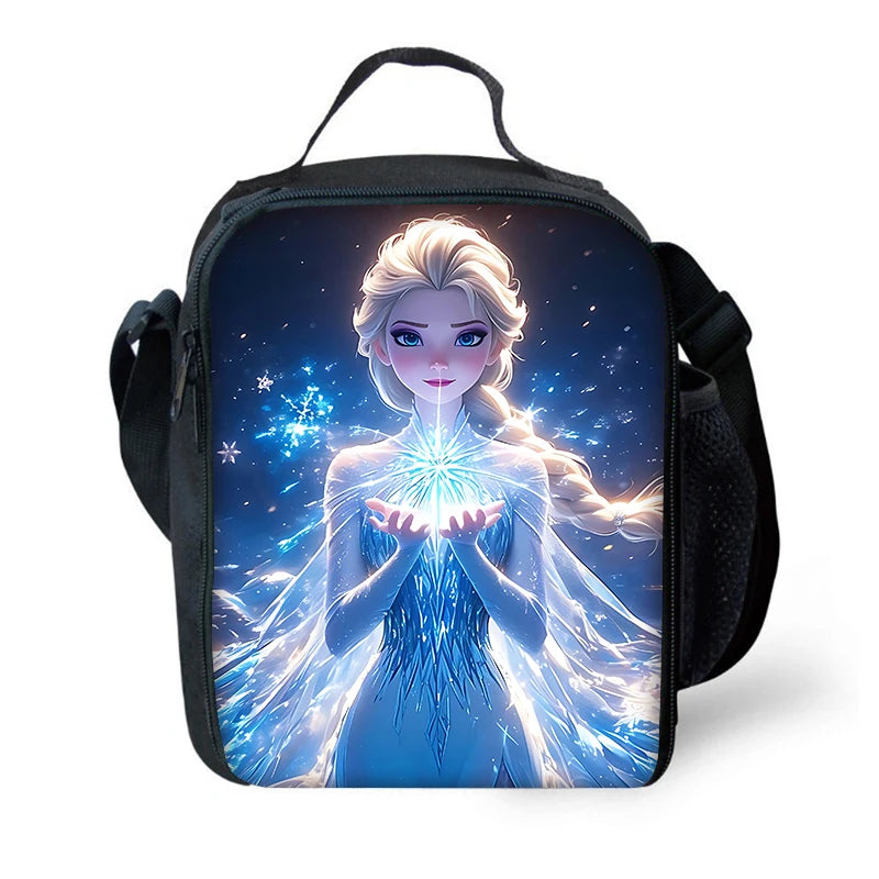 Frozen Princess Elsa Child School Backpack with Lunch Bags ,Pencil Bags ,Cartoon School Bags for Boys Girls Best Gift