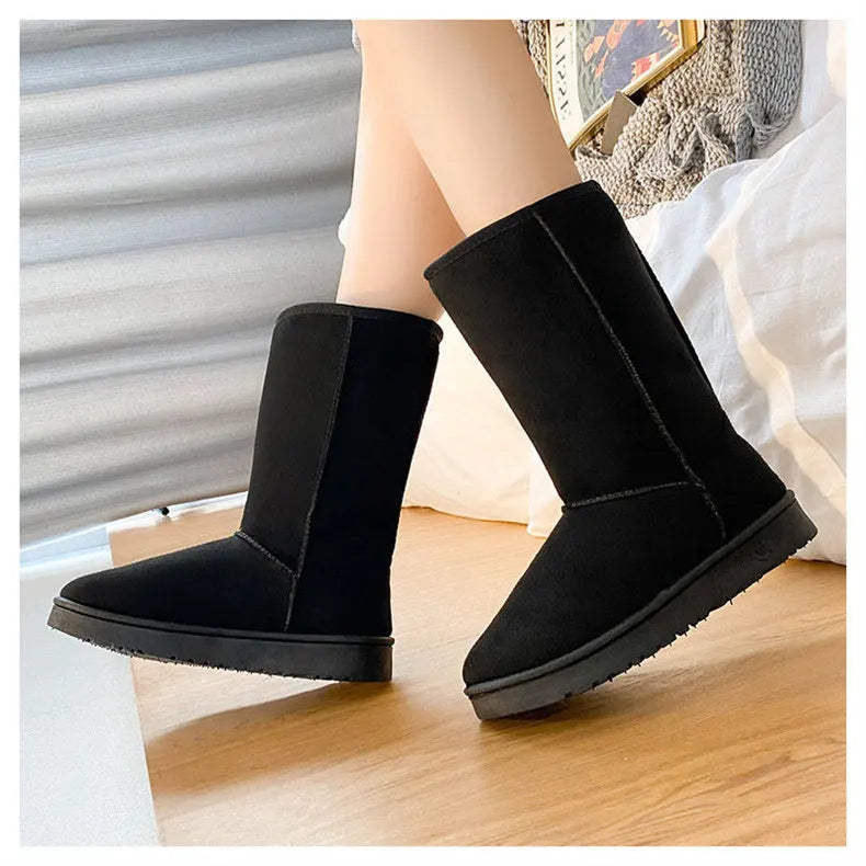 winter snow boots women anti slip Casual Woman Shoe Winter Boots Female Warm Plush Mid-calf Boots Long Botas Mujer