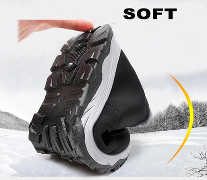 Winter Men’s Plugging Thickening Sneakers Lightweight Warm Soft Flat Shoes Non Slip Comfortable Versatile Walking Shoes