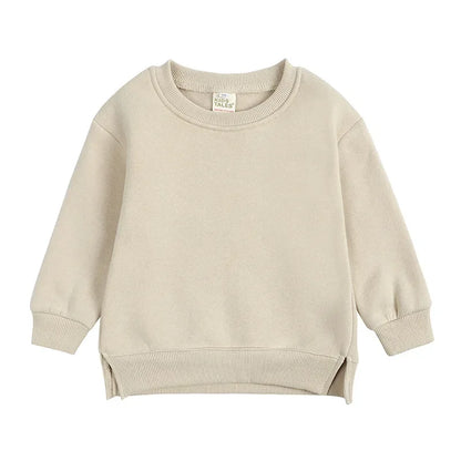 2025 Winter Autumn Hoodies Pullovers Kids Boys Girls Clothes Korean Baby Thicken Fleece Sweatshirt Children's Clothing 6M-7T