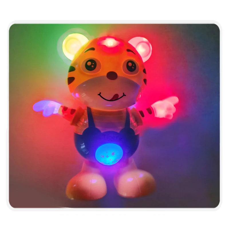 Dancing Electric Cartoon Cute Small Yellow Tiger Doll Home Decor Kid Gift Baby Early Education Musical Dance Light LED Baby Toys