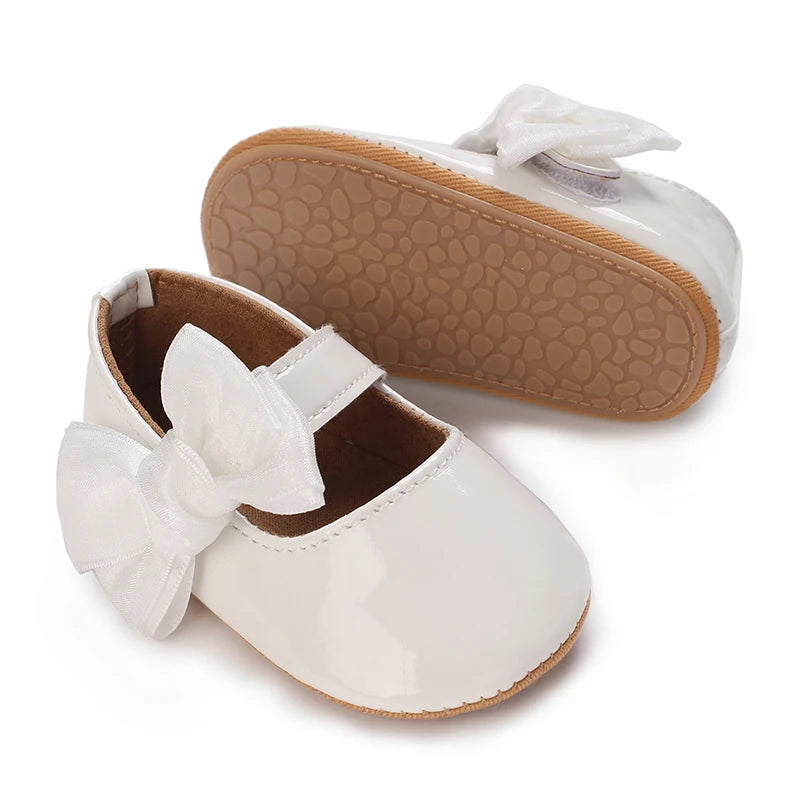 HAIZHIW 0-18 Months Cute White Lace Baby Girl Princess shoes Baby Shoes Bow Fringe Rubber Soled Non-slip Footwear Crib Shoes