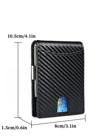 2024 New Microfiber Simple Carbon Fiber Wallet Men's Credit Card Holder Wallet