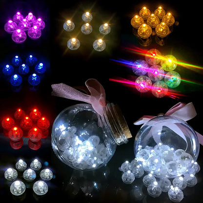 Miniature LED Flash/Monochrome Round Ball Lights Diy Dollhouse/Buiding Sand Table Scene Luminous Materials Accessory 10Pcs