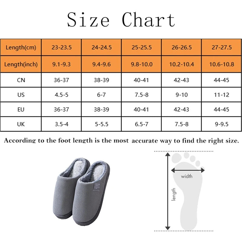 Winter Women'S Cotton Slippers Indoor Slippers  Women Men Winter Thick Sole House Warm Couples Home Non-Slip soft shoes