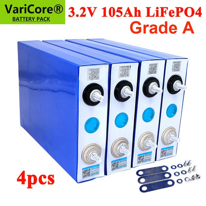 4PCS 3.2V 280Ah 202Ah 105Ah 100ah LiFePO4 Rechargeable battery DIY 12V for Electric car RV Solar Energy Golf Cart TAX FREE