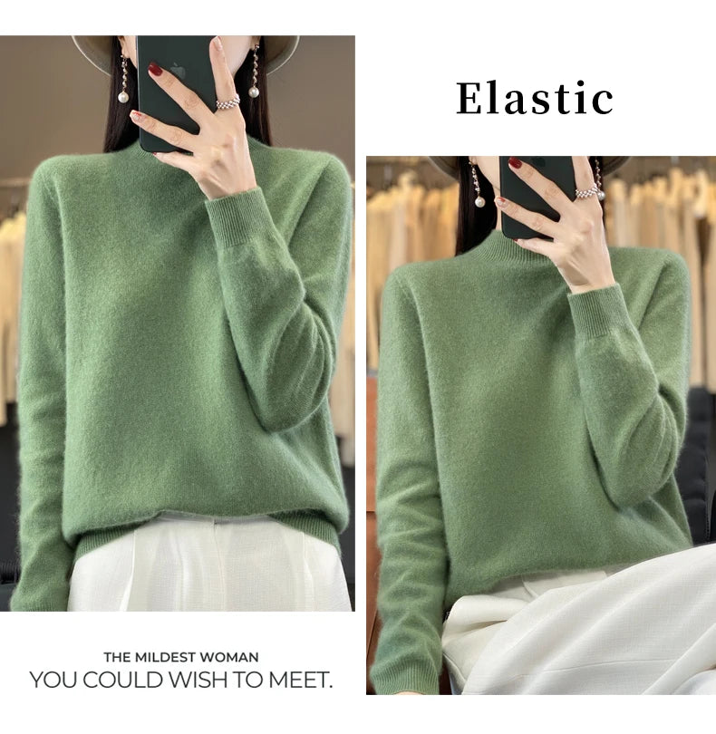 Cashmere Sweater Female 100% Merino Wool Winter Women Knitted Femme Pullover Top Winter Warm Women's 2024 New