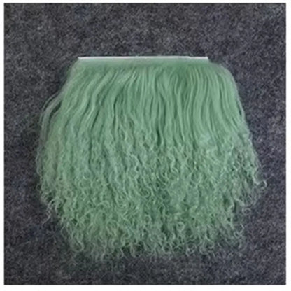 High Quality Sheepskin Wool Lamb Fur Pelt Hair Row Curly Hair Extensions BJD SD Blyth Dolls Wigs Hair Wefts Accessories