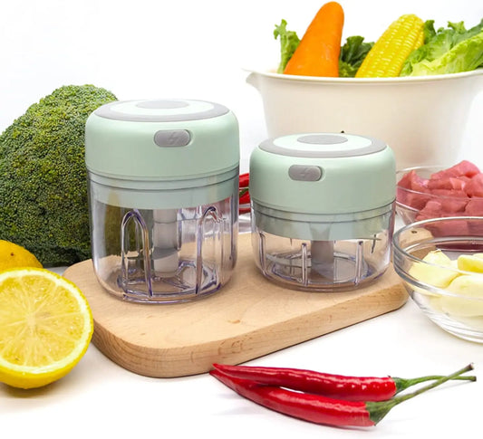 Electric Mini Garlic Chopper, Portable Food Processor, Vegetable Chopper Onion Mincer, Cordless Meat Grinder with USB Charging