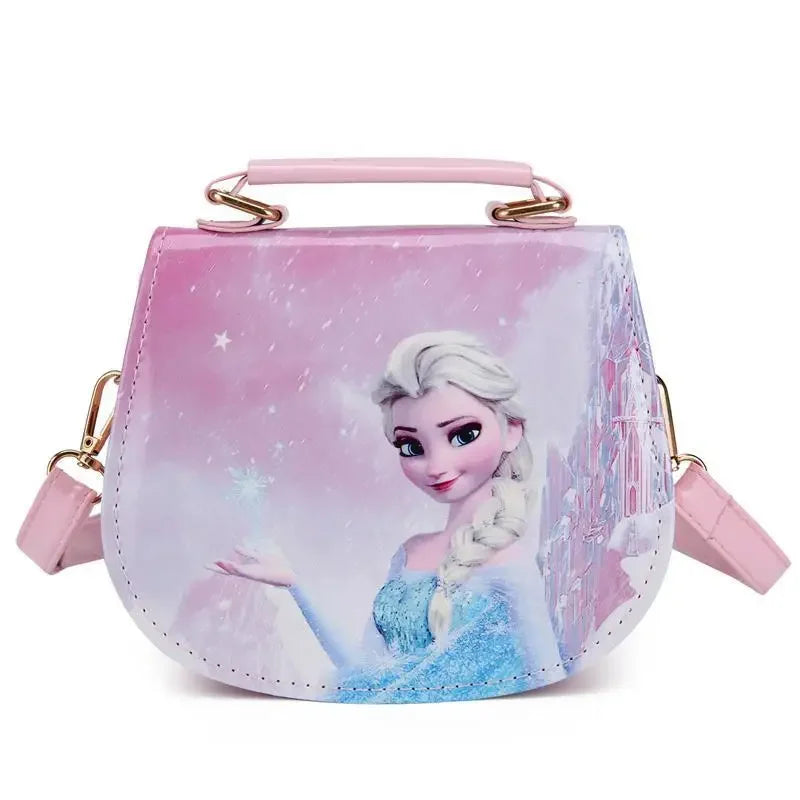 Cute cartoon anime Elsa princess messenger bag fashion girl handbag small bag baby shoulder messenger bag