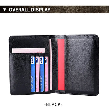 Passport Holder RFID Blocking Genuine Leather on Cover for Passport Bag Multifunctional Travel Air Ticket Leather Case Wallet