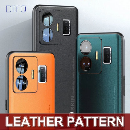 For realme GT Neo 5 Case Leather Pattern Case for OPPO realme GT 3 Shockproof Cover Luxury Leather Case for realme GT3 GT Neo5