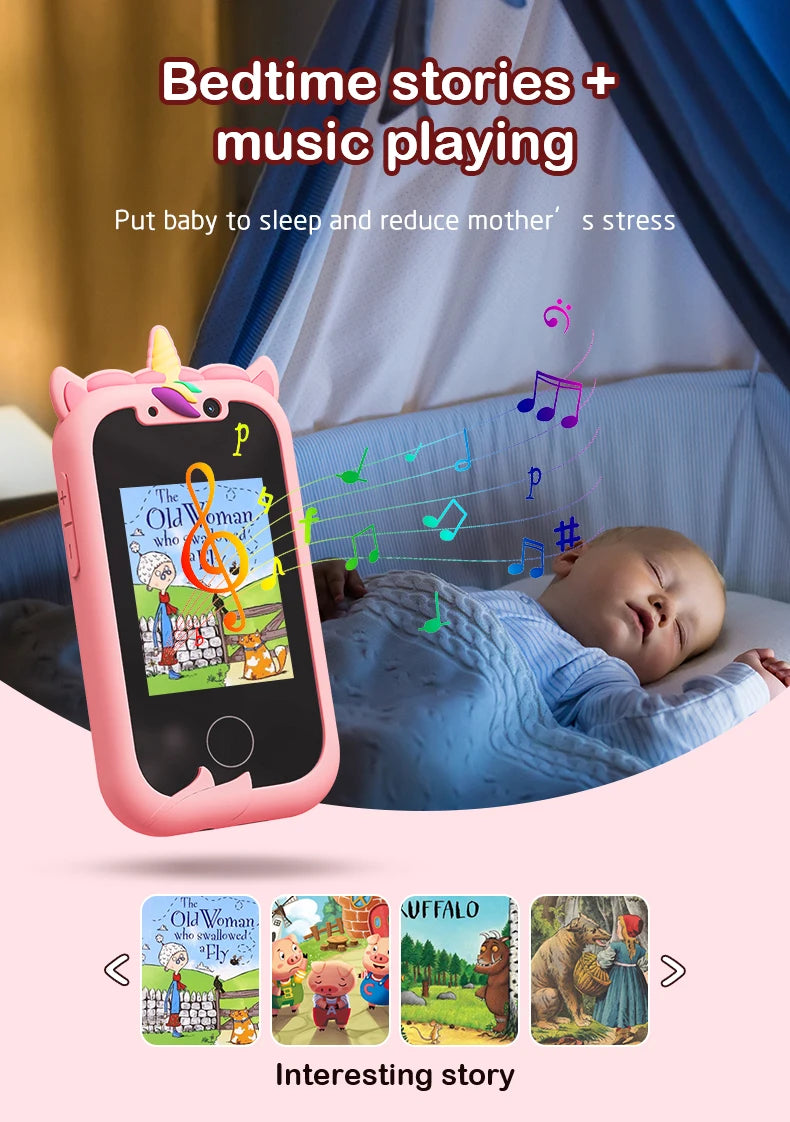 Children Phone Educational Toys Musical Toy Unicorn Baby Mobile Selfie Camera With Silicone cover Toys for Babies Birthday Gifts