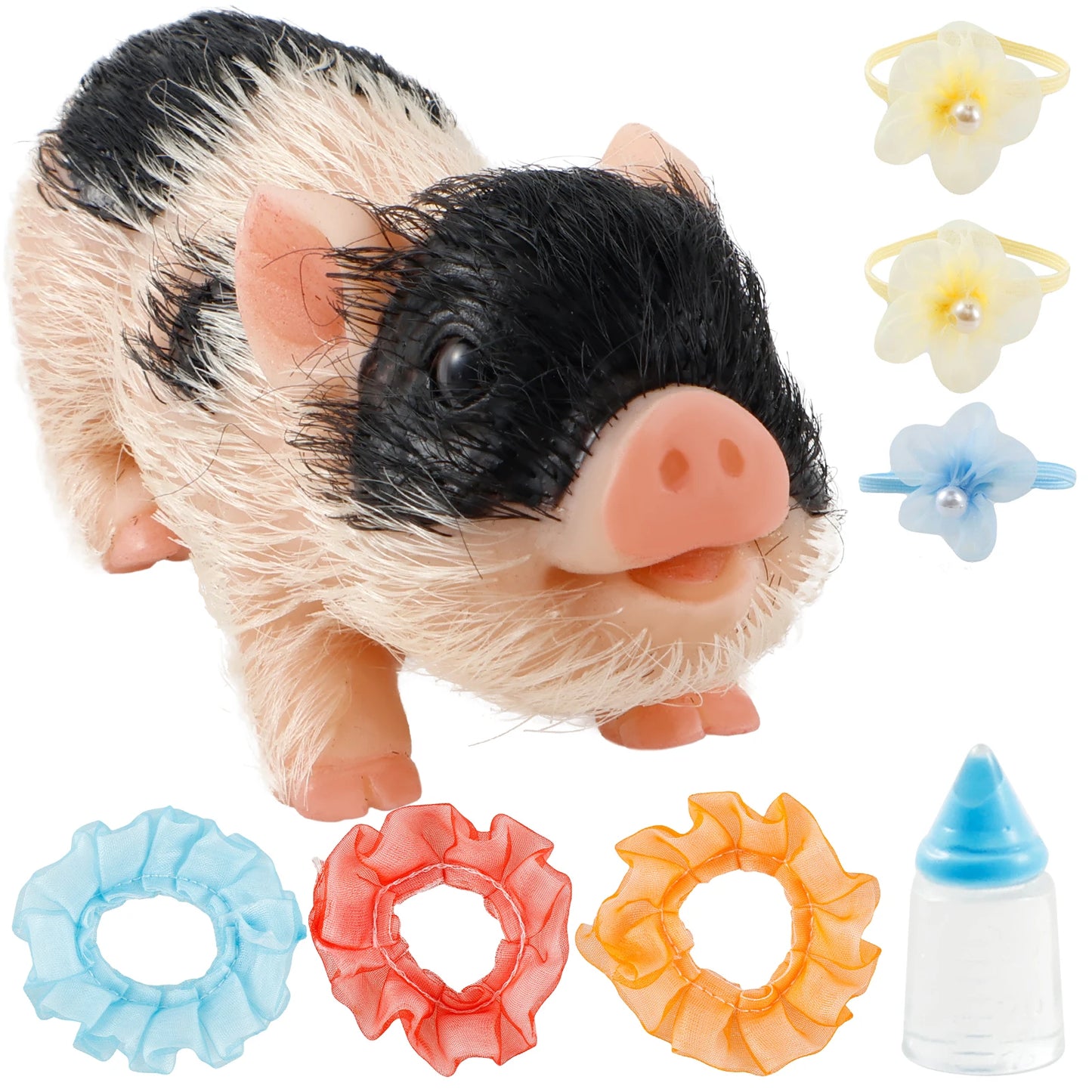 5/6 Inch Silicone Pig Doll Toy Mini Soft Lifelike Silicone Pig Doll Miniature Reborn Silicone Pig With Accessories For Kids Gift