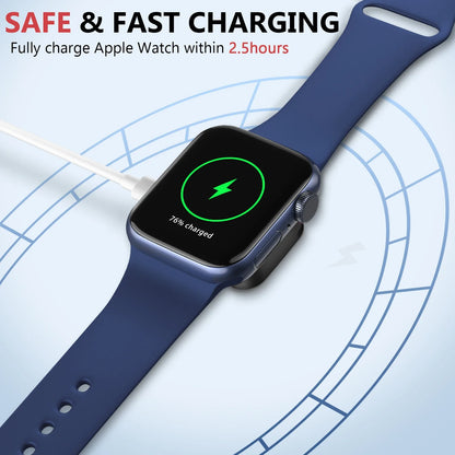 Portable 2 in 1 Magnetic Wireless Charger Key Chain For Apple Watch Series 9 8 7 6 5 4 3 2 SE 8 Pin USB-C Fast Charging Station