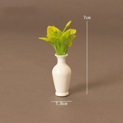 8 Styles Dollhouse Miniature New 1:12 Green Plant Finished Flower Miniature Dollhouse Decorations