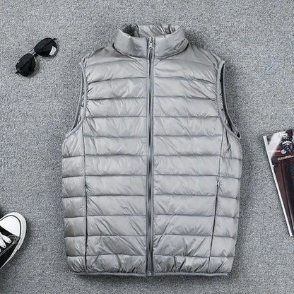 2024 Ultralight Sleeveless Puffer Vest Jacket Ultra Thin Warm Lightweight Down Jacket Waistcoat Winter Men Duck Down Vest Coats