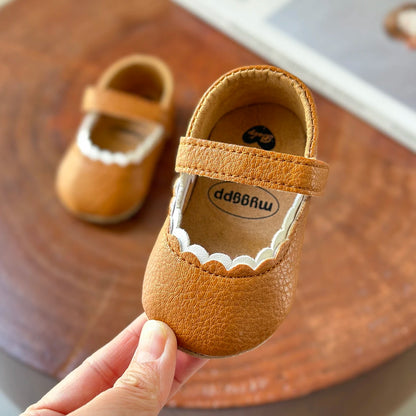 New Baby Shoes Baby Boy Girl Shoes Leather Rubber Sole Anti-slip Toddler First Walkers Infant Crib Shoes Newborn Girl Moccasins