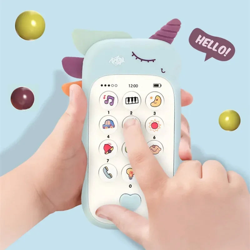 Baby Mobile Phone Toy Simulation Music Sound Telephone Toddler Puzzle Early Education Sleeping Toy Gift with Teether 0 12 Months