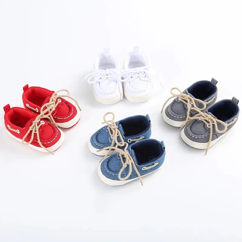 Walking Baby Shoes Sailor Formal Canvas Soft Sole Newborn Boy Girl Toddler Casual