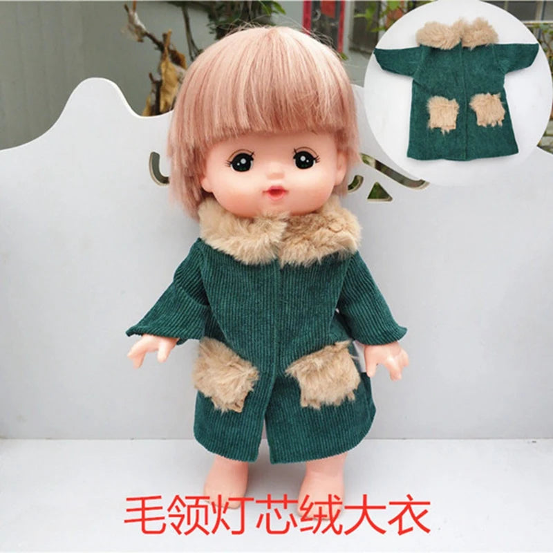 Doll Clothes for 25cm Mellchan Dolls Accessories Outfits Fit 1/6 BJD Doll Lovely Set Baby Doll Dress Headwear Christmas Gift