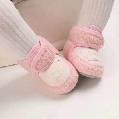 Winter Models of Newborn Baby Toddler Shoes Baby Boy Baby Girl First Walker Cotton Shoes Warm Plus Velvet Snow Boots Anti-slip