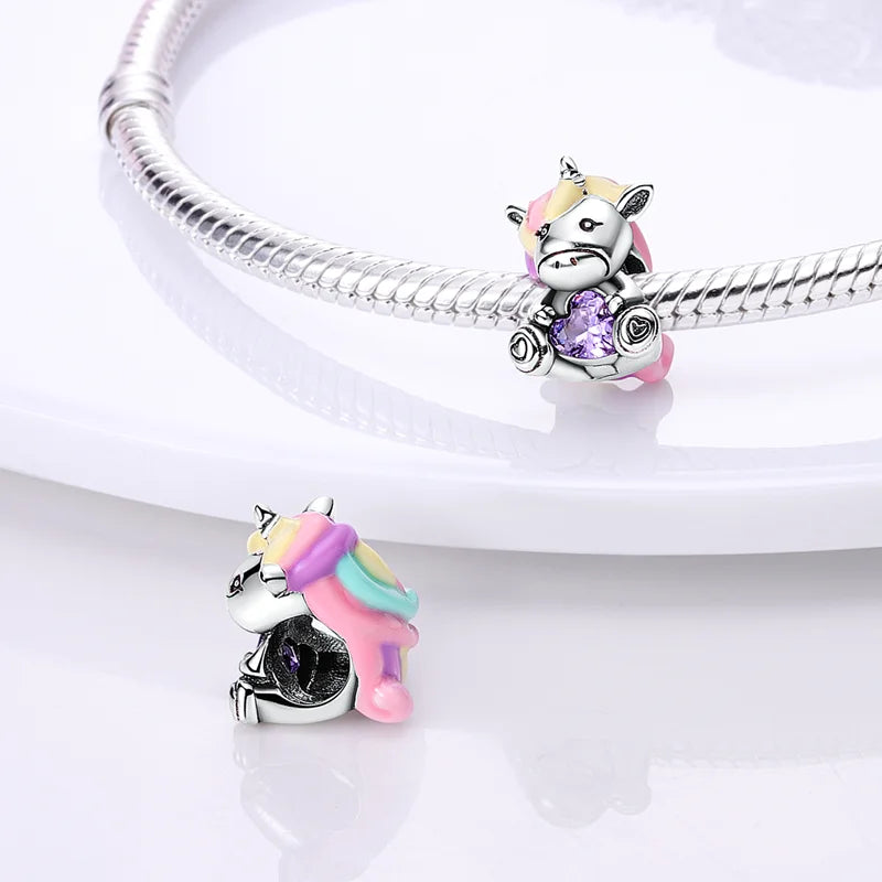 925 Silver Animal Series Hedgehog Owl Chameleon Charm Beads Fit Pandora Bracelets DIY Anniversary Party Birthday Gifts Jewelry