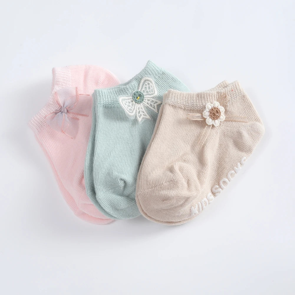 3 Pairs Newborn Socks Spring Summer Baby Boys Girls Cotton Solid Breathable Infant Girl Soft Cute Socks Kids Socks