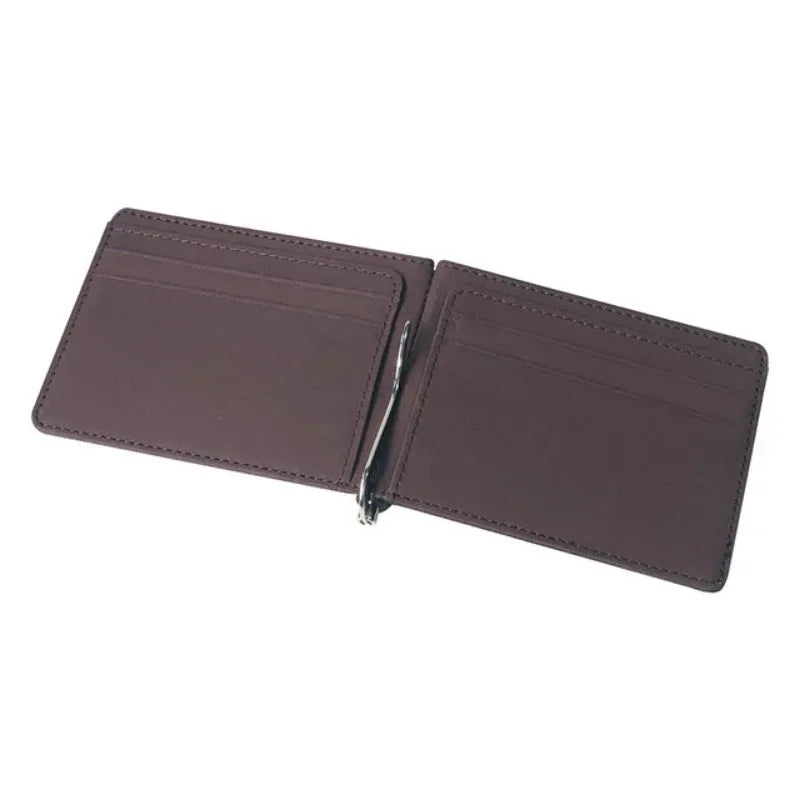 New Solid Color Men Wallet Small Short Skin Wallets Purses PU Leather Money Clips Sollid Thin Wallet  Men Purses 4 Colors