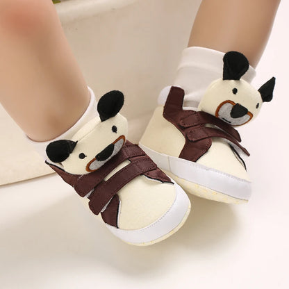 Classic Baby Shoe Boy Girl Baby Cute Animal Face Casual Flat Sneaker First Baby Ankle Boot Cotton Non-slip Warm Walking Shoes