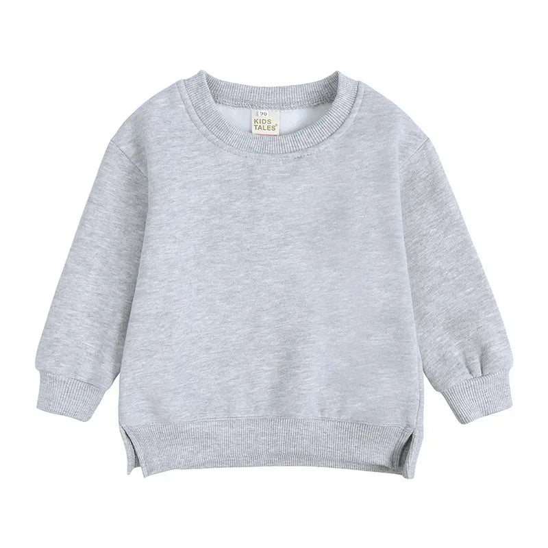 2025 Winter Autumn Hoodies Pullovers Kids Boys Girls Clothes Korean Baby Thicken Fleece Sweatshirt Children's Clothing 6M-7T