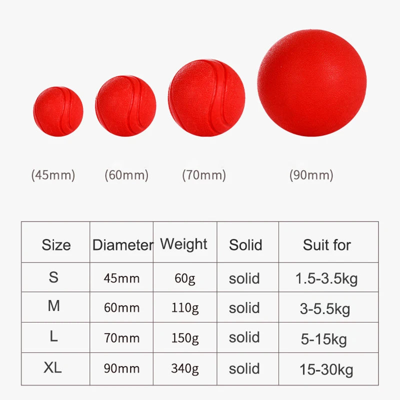 MADDEN S-XL Sizes Solid Rubber Balls Bouncy Ball Bite Resistant Indestructible Dog Training Interactive Ball Pet Toy Molar Ball