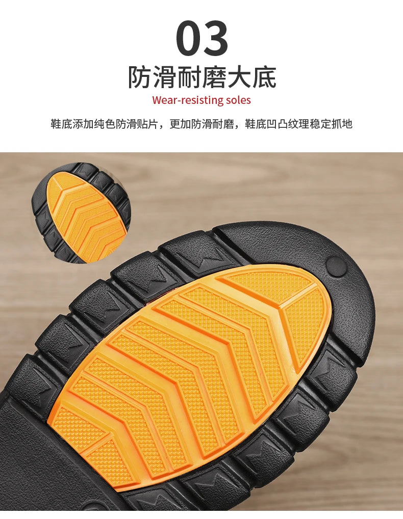 Chef shoes four season new anti slip oil resistant plus size business casual men's work leather shoes fashion comfort soft soled