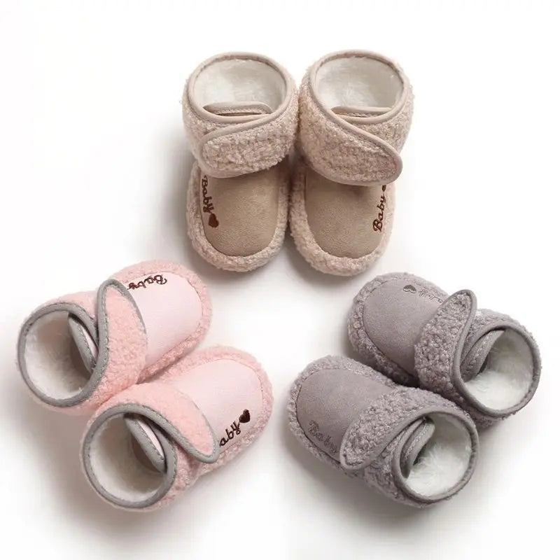 Winter Models of Newborn Baby Toddler Shoes Baby Boy Baby Girl First Walker Cotton Shoes Warm Plus Velvet Snow Boots Anti-slip