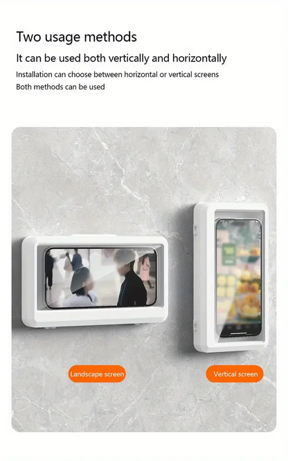 Waterproof Bathroom Wall-mounted Mobile Phone Box Protective Cover Touch Screen Mobile Phone Holder Kitchen Sealed Storage