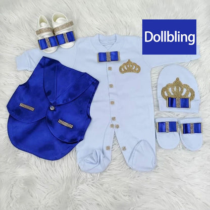 Personalized Name Baby Parajam Baby Boy Outfits Blazer Vest Kids Clothing Christening Body Suit Mittens Receiving Blanket Set