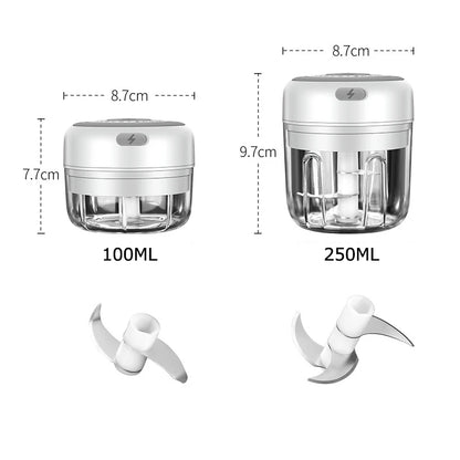 Mini Masher Machine USB Electric Food Mixer Kitchen Garlic Chopper Meat Garlic Masher Garlic Press Vegetable Chili Chopper Press