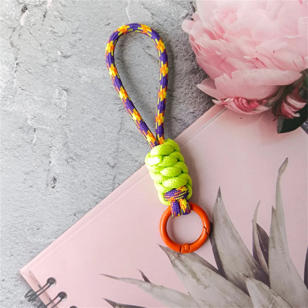 Creative Hand Woven Keychain For Mobile Phone Lanyard Anti Lost Knot Rope Strap Key Ring Men Women Car Key Holder Key Accessory