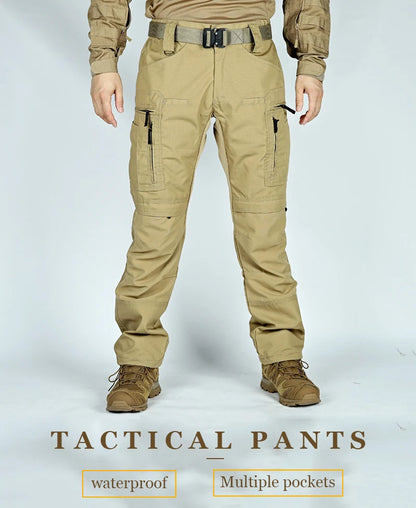 Military Tactical Pants Men's Cargo Trousers Casual Outdoor Waterproof Pants Multi-pocket Wear-resistant Breathable Workwear