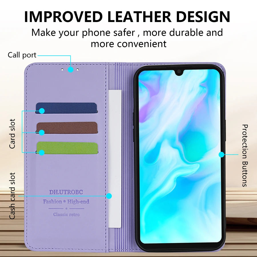 Wallet Skin Friendly Strong Magnetic Card Slot Flip Leather Case For Huawei P20 Pro P30 Lite P40 Lite P Smart 2019 Honor 10 Lite