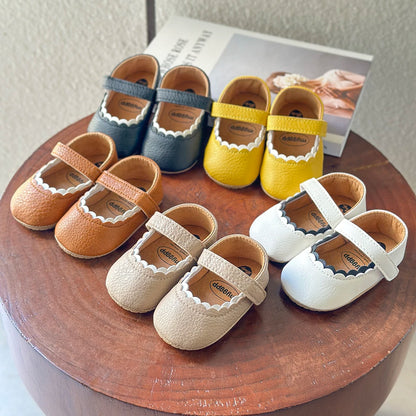 New Baby Shoes Baby Boy Girl Shoes Leather Rubber Sole Anti-slip Toddler First Walkers Infant Crib Shoes Newborn Girl Moccasins