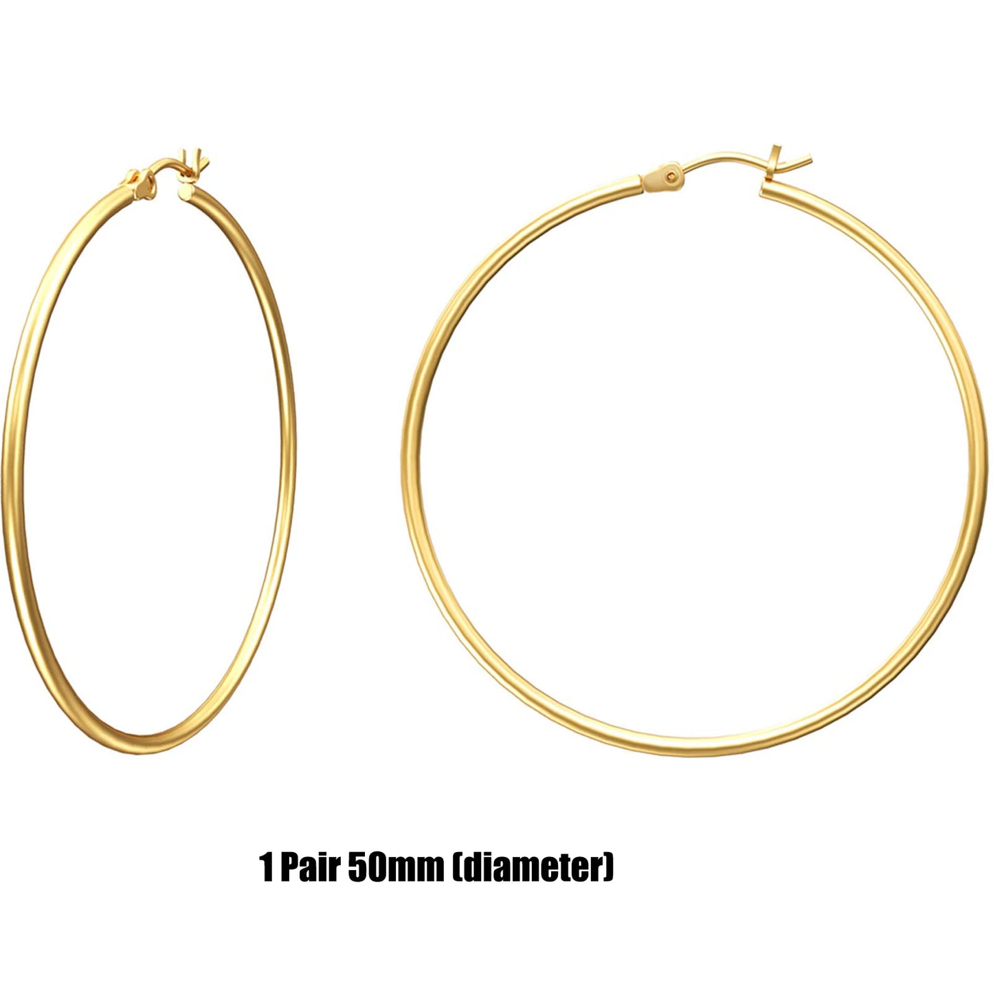 Shevalues Hoop Earrings Set for Women Man 14K Real Gold Plated Copper Hoops with 925 Sterling Silver Needle New Modern Jewelry