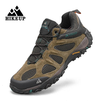 HIKEUP New Non-slip Wear Resistant Men‘s Outdoor Hiking Shoes Breathable Splashproof Climbing Men Sneaker Hunting Mountain Shoes